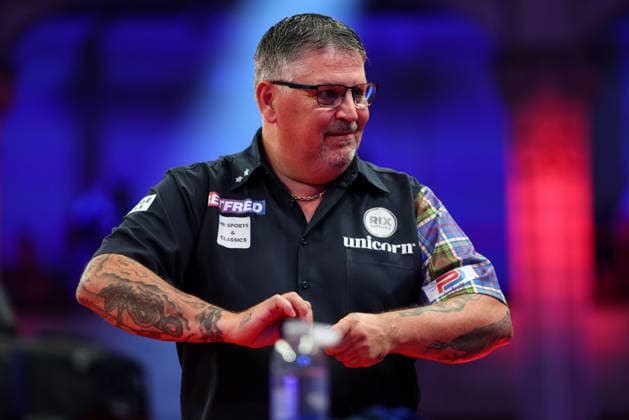 RECORD DATE NOT STATED 21st July 2026, Winter Gardens, Blackpool, Lancashire, England; 2026 Betfred World Matchplay Darts, Day Four; Gary Anderson AidanxHunter