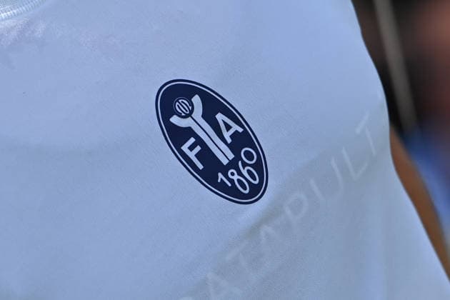 Das Vereinsemblem der FA, Fussball Abteilung 1860. Vereinswappen,Emblem,Logo.Vereinslogo. Fussball Landespokal Bayern 1.Spieltag SV Eintracht Berglern - TSV 1860 Muenchen 0-5 am 21.07.2026.
