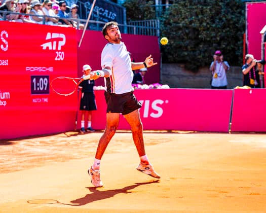 July 21, 2026, Cascais, Lisbon, Portugal: Roman Andres Burruchaga during the qualifying round of the Millennium Estoril Open at the Estoril Tennis Club on july 21, 2026 in Estoril, Cascais, Portugal. Cascais Portugal - ZUMAr200 20260721_zsp_r200_089 Copyright: xNunoxReisinhox