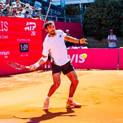 July 21, 2026, Cascais, Lisbon, Portugal: Roman Andres Burruchaga during the qualifying round of the Millennium Estoril Open at the Estoril Tennis Club on july 21, 2026 in Estoril, Cascais, Portugal. Cascais Portugal - ZUMAr200 20260721_zsp_r200_092 Copyright: xNunoxReisinhox