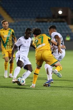 RECORD DATE NOT STATED UEFA Champions League: FC Ararat-Armenia v Shamrock Rovers FC Zidane Banjaqui and Cory O Sullivan during the UEFA Champions League match between FC Ararat-Armenia and Shamrock Rovers FC at Vazgen Sargsyan Republican Stadium in Yerevan, Armenia on July 21, 2026