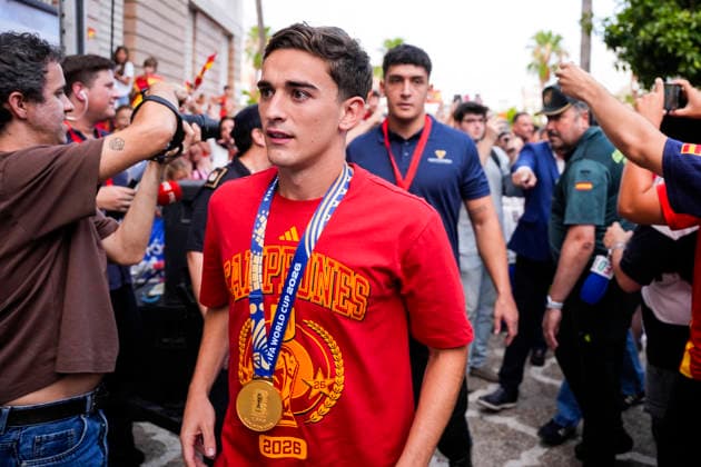 July 21, 2026, Sevilla, Sevilla, Spain: Gavi receives tribute in their town, Los Palacios, after winning the FIFA World Championship, WM, Weltmeisterschaft with Spain Team, on July 21, 2026 in Los Palacios, Sevilla, Spain. Sevilla Spain - ZUMAa181 20260721_zaa_a181_057 Copyright: xJoaquoÂ­NxCorcherox