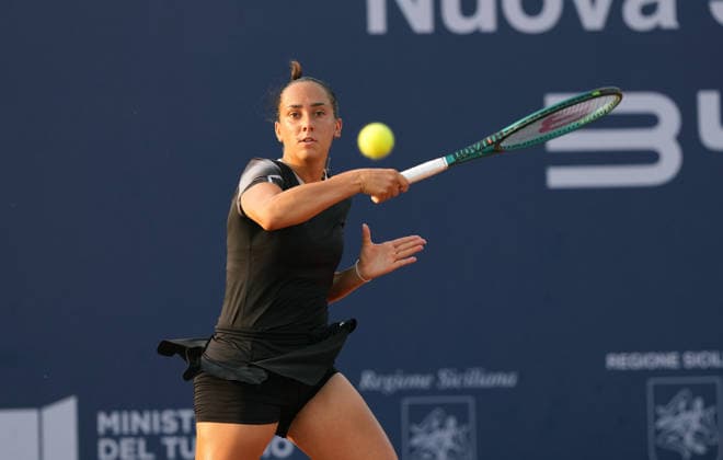 37th WTA, Tennis Damen Palermo Ladies Open 2026 Noemi Basiletti of Italy plays during the 37th Palermo Ladies Open WTA 125 in Palermo, Italy, on July 21, 2026. Palermo Italy  Copyright: xGabrielexMaricchiolox originalFilename:maricchiolo-37thwtap260721_nplU2.jpg