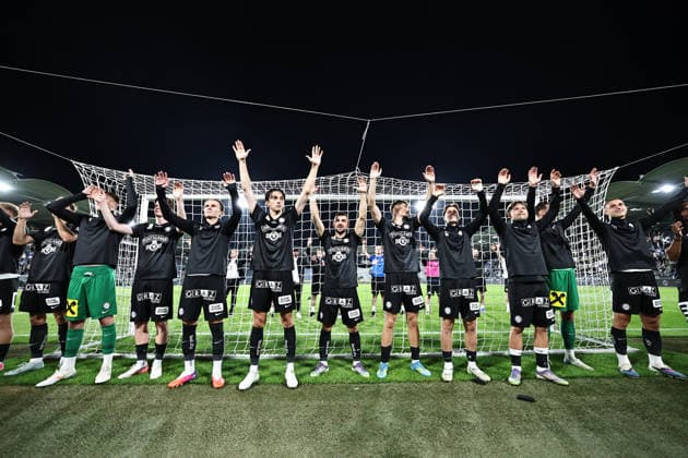 SOCCER - UEFA CL, Sturm vs Hearts GRAZ,AUSTRIA,21.JUL.26 - SOCCER - UEFA Champions League, qualification, SK Sturm Graz vs Heart of Midlothian FC. Image shows the rejoicing of Sturm.  GEPAxpictures xChrisxBauer