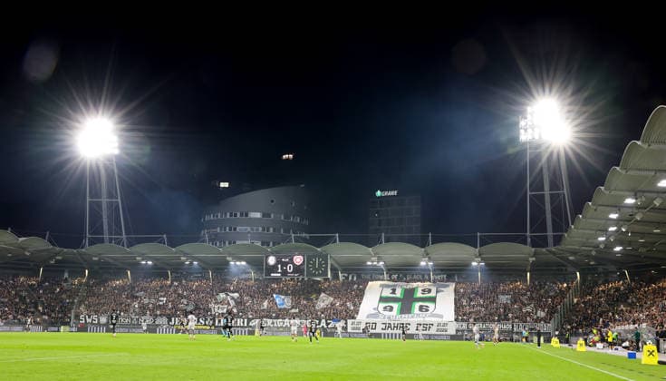 SOCCER - UEFA CL, Sturm vs Hearts GRAZ,AUSTRIA,21.JUL.26 - SOCCER - UEFA Champions League, qualification, SK Sturm Graz vs Heart of Midlothian FC. Image shows overview of the stadium.  GEPAxpictures xWolfgangxGrebien