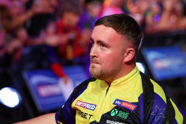 RECORD DATE NOT STATED 21st July 2026, Winter Gardens, Blackpool, Lancashire, England; 2026 Betfred World Matchplay Darts, Day Four; Luke Littler during his walk on AidanxHunter
