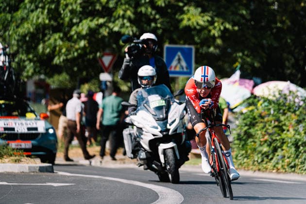 113th Tour de France 2026 - Stage 16 Tobias Foss of the Ineos Cycling Team rides during the 16th stage of the 113th Tour de France, a time trial between Evian and Thonon. Thonon-les-Bains France  Copyright: xGautierxDemouveauxx originalFilename:demouveaux-notitle260721_npfOQ.jpg