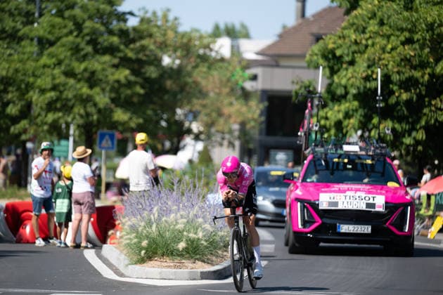 113th Tour de France 2026 - Stage 16 Alex Baudin of EF Education-EasyPost rides during the 16th stage of the 113th Tour de France, a time trial between Evian and Thonon, France. Thonon-les-Bains France  Copyright: xGautierxDemouveauxx originalFilename:demouveaux-notitle260721_npsrS.jpg