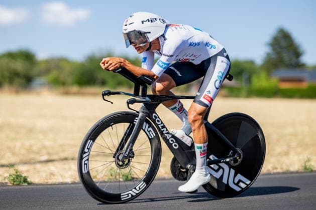 Mexican Isaac Del Toro of UAE Team Emirates XRG pictured in action during the stage 16 of the 2026 Tour de France cycling race, an individual Time Trial stage of 26km from Evian-les-Bains to Thonon-les-Bains, on Tuesday 21 July 2026. The 113th edition of the Tour de France starts on Saturday 4 July in Barcelona, Spain, and will finish in Paris, France on the 26th of July. DAVIDxPINTENS  x181700092x