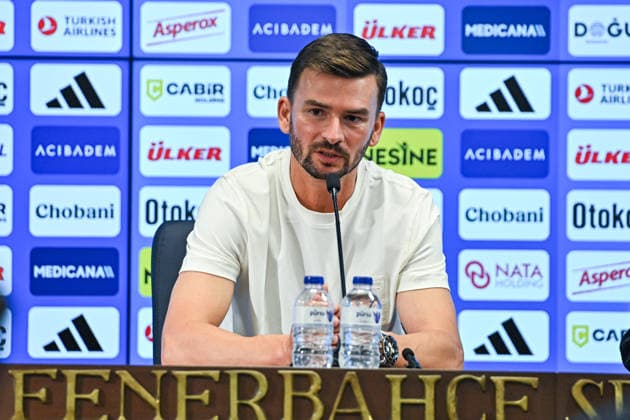 Gornik Zabrze head coach Michal Gasparik ISTANBUL, TURKIYE - JULY 21: Michal Gasparik, head coach of Gornik Zabrze, speaks during a post-match press conference, PK, Pressekonferenz following the UEFA Champions League second qualifying round first-leg match between Fenerbahce and Gornik Zabrze at Chobani Stadium in Istanbul, Turkiye, on July 21, 2026. Celal Gunes Anadolu Istanbul Turkey. Editorial use only. Please get in touch for any other usage.  Copyright: x2026xAnadoluxCelalxGunesx