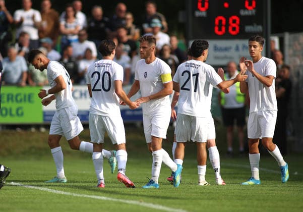 Fussball, Herren, Saison 2026 2027, SV Eintracht Berglern - TSV 1860 München, Toto-Pokal 0:1 durch Florian Niederlechner (TSV 1860 München), Tor, Führung *** Soccer, Men s, 2026–2027 Season, SV Eintracht Berglern vs. TSV 1860 Munich, Toto Cup: 0–1 (goal by Florian Niederlechner of TSV 1860 Munich), Goal, Lead
