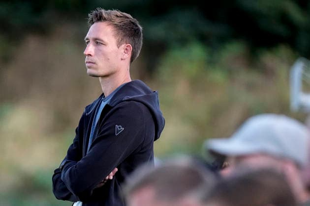 Kevin Stotz (Trainer, Cheftrainer, SVS), Einzelbild, Einzelfoto, Aktion, Action, 21.07.2026, Eppelheim (Deutschland), Fussball, Testspiel, ASV Eppelheim - SV Sandhausen, 21.07.2026, Eppelheim (Deutschland), Fussball, Testspiel, ASV Eppelheim - SV Sandhausen, DFB DFL REGULATIONS PROHIBIT ANY USE OF PHOTOGRAPHS AS IMAGE SEQUENCES AND OR QUASI-VIDEO. *** Kevin Stotz, Coach, Head Coach, SVS, Single Image, Single Photo, Action, July 21, 2026, Eppelheim, Germany, Soccer, Friendly Match, ASV Eppelheim vs. SV Sandhausen, July 21, 2026, Eppelheim, Germany, soccer, friendly match, ASV Eppelheim vs. SV Sandhausen, DFB and DFL regulations prohibit any use of photographs as image sequences and or quasi-video xozx