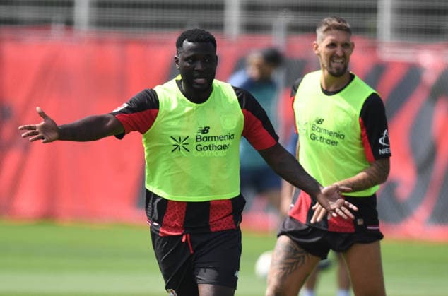 21.07.2026, xophax, Fussball 1.Bundesliga, Bayer 04 Leverkusen . Öffentliches Training . BayArena . Victor Boniface Bayer 04 Leverkusen ) , links und Robert Andrich , rechts ( Bayer 04 ) Leverkusen *** July 21, 2026, xophax, Soccer, Bundesliga 1, Bayer 04 Leverkusen, Open Practice at BayArena: Victor Boniface (Bayer 04 Leverkusen, left) and Robert Andrich (Bayer 04 Leverkusen, right)