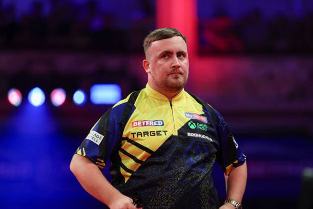 RECORD DATE NOT STATED 21st July 2026, Winter Gardens, Blackpool, Lancashire, England; 2026 Betfred World Matchplay Darts, Day Four; Luke Littler AidanxHunter