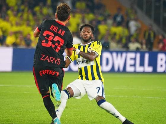 ISTANBUL, TURKEY - JULY 21: Fred (7) of Fenerbahce and Maksym Khlan (33) of Gornik Zabrze battle for the ball during the UEFA Champions League 2026 27 second qualifying round first leg match between Fenerbahce SK and Gornik Zabrze at Fenerbahce Chobani Stadium on July 21, 2026 in Istanbul, Turkey. Istanbul Chobani Stadium Turkey Copyright: xSeskimPhotox FBahce-GZabrze (55)