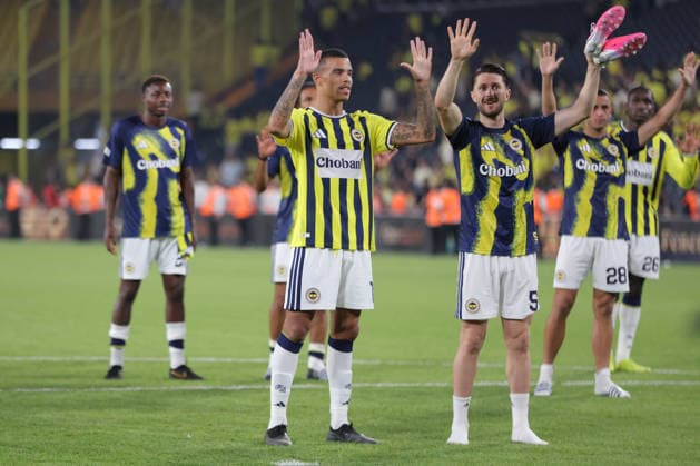 ISTANBUL, TURKEY - JULY 21: Mason Greenwood (L) and Ismail Yuksek (R) of Fenerbahce celebrates victory after the UEFA Champions League 2026 27 second qualifying round first leg match between Fenerbahce SK and Gornik Zabrze at Fenerbahce Chobani Stadium on July 21, 2026 in Istanbul, Turkey. Istanbul Chobani Stadium Turkey Copyright: xSeskimPhotox FBahce-GZabrze (79)