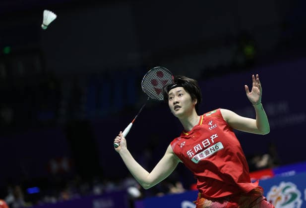 CHANGZHOU, CHINA - JULY 21: Chen Yufei of China competes in the Women s Singles Round of 32 match against Natsuki Nidaira of Japan on day 1 of the China Open 2026 at Changzhou Olympic Sports Center Gymnasium on July 21, 2026 in Changzhou, Jiangsu Province of China.  Copyright: xChinaxNewsxServicex 111655681946