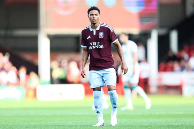 Walsall, England, 21st July 2026. George Hemmings of Aston Villa during the Walsall vs Aston Villa Pre Season Friendly match at Pallet-Track Bescot Stadium, Walsall. Picture credit should read: Gareth Evans Sportimage EDITORIAL USE ONLY. No use with unauthorised audio, video, data, fixture lists, club league logos or live services. Online in-match use limited to 120 images, no video emulation. No use in betting, games or single club league player publications. SPI_042_GE_WAL_AV SPI-4879-0001