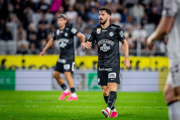 STURM GRAZ - HEARTS Otar Kiteishvili of Sturm during the first leg of second qualifying round of UEFA Champions League football match between Sturm Graz and Heart of Midlothian FC at the Merkur Arena (Stadion Graz Liebenau). Graz, Austria, July 21, 2026. Photo by Branislav Racko Copyright: xx 080A2669