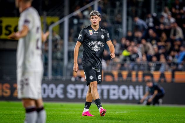 STURM GRAZ - HEARTS Arjan Malic of Sturm during the first leg of second qualifying round of UEFA Champions League football match between Sturm Graz and Heart of Midlothian FC at the Merkur Arena (Stadion Graz Liebenau). Graz, Austria, July 21, 2026. Photo by Branislav Racko Copyright: xx 080A2581