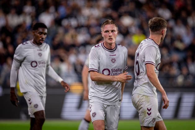 STURM GRAZ - HEARTS Christian Borchgrevink of Hearts during the first leg of second qualifying round of UEFA Champions League football match between Sturm Graz and Heart of Midlothian FC at the Merkur Arena (Stadion Graz Liebenau). Graz, Austria, July 21, 2026. Photo by Branislav Racko Copyright: xx 080A1727