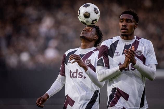 STURM GRAZ - HEARTS Pierre Landry Kabore of Hearts during the first leg of second qualifying round of UEFA Champions League football match between Sturm Graz and Heart of Midlothian FC at the Merkur Arena (Stadion Graz Liebenau). Graz, Austria, July 21, 2026. Photo by Branislav Racko Copyright: xx 080A0949