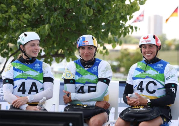 July 21, 2026, Oklahoma City, Oklahoma, USA: KATE ECKHARDT, JESSICA FOX, NOEMIE FOX of Australia gold medalist of Women Kayak Teams on 2026 ICF Canoe Slalom World Championships, Oklahoma City, USA. Oklahoma City USA - ZUMAc278 20260721_zsp_c278_003 Copyright: xMarcinxCholewinskix
