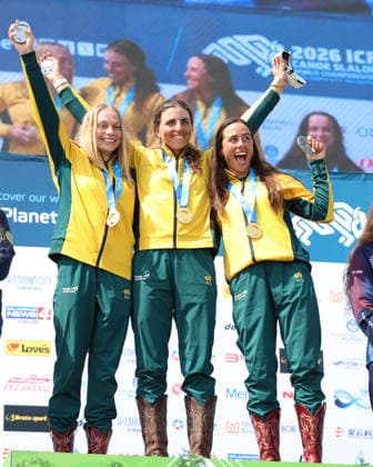 July 21, 2026, Oklahoma City, Oklahoma, USA: KATE ECKHARDT, JESSICA FOX, NOEMIE FOX of Australia gold medalist of Women Kayak Teams on 2026 ICF Canoe Slalom World Championships, Oklahoma City, USA. Oklahoma City USA - ZUMAc278 20260721_zsp_c278_007 Copyright: xMarcinxCholewinskix