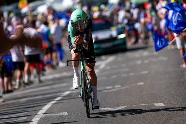 113th Tour De France 2026 - Stage 16 Tiesj Benoot of Decathlon CMA CGM Team competes during the 113th Tour de France 2026, Stage 16, a 26.1km individual time trial stage from Evian-les-Bains to Thonon-les-Bains, on July 21, 2026 in Thonon-les-Bains, France. THONON-LES-BAINS France  Copyright: xFilipxBezdÄ›kx originalFilename:bezdek-notitle260721_npMIZ.jpg