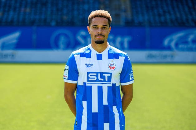 Dario Gebuhr ; FC Hansa Rostock ; 3.Liga, Porträttermin 2026 2027 Rostock Ostseestadion Mecklenburg - Vorpommern Deutschland *** Dario Gebuhr, FC Hansa Rostock, 3. Liga, Profile Session 2026–2027, Rostock Ostseestadion, Mecklenburg-Western Pomerania, Germany