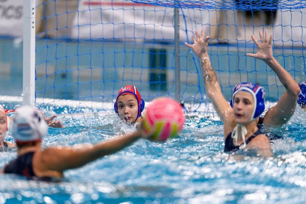 Water polo, Wasserball WORLD CUP NETHERLANDS RUSSIA, Diana Khamraeva of Russia waits to save the ball during the Water Polo World Cup Womens Quarter Final match between the Netherlands and Russia at Sydney Olympic Park Aquatic Centre in Sydney, Wednesday, July 22, 2026. ( NO ARCHIVING, EDITORIAL USE ONLY SYDNEY NEW SOUTH WALES AUSTRALIA  Copyright: xSTEVExMARKHAMx 20260722112477086930