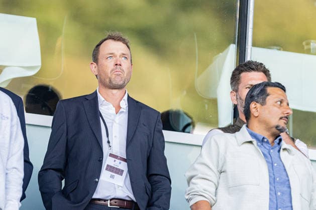 Aarhus GF v Lech Poznan, UEFA Champions League qualification, Randers, Denmark Randers, Denmark. 21st, July 2026. CEO Jacob Nielsen of Aarhus GF seen during the UEFA Champions League qualification match between Aarhus GF F and Lech Poznan at Randers Stadion in Randers. Denmark, Randers  Copyright: xGonzalesxPhoto RasmusxJensenx