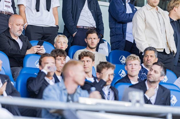 Aarhus GF v Lech Poznan, UEFA Champions League qualification, Randers, Denmark Randers, Denmark. 21st, July 2026. Former footballer Henrik Dalsgaard seen on the stands at the UEFA Champions League qualification match between Aarhus GF F and Lech Poznan at Randers Stadion in Randers. Denmark, Randers  Copyright: xGonzalesxPhoto RasmusxJensenx