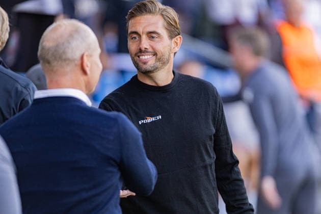 Aarhus GF v Lech Poznan, UEFA Champions League qualification, Randers, Denmark Randers, Denmark. 21st, July 2026. Head coach Jakob Poulsen of Aarhus GF seen during the UEFA Champions League qualification match between Aarhus GF F and Lech Poznan at Randers Stadion in Randers. Denmark, Randers  Copyright: xGonzalesxPhoto RasmusxJensenx