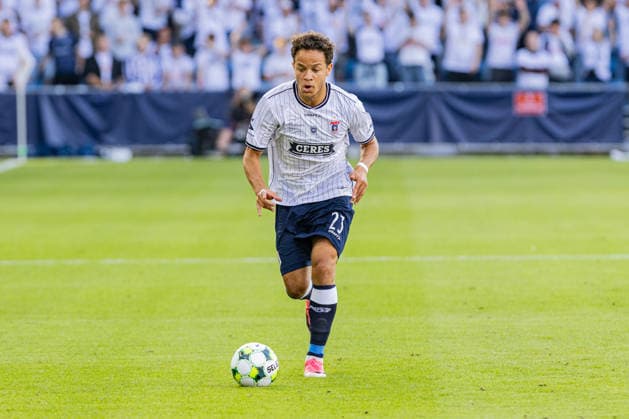 Aarhus GF v Lech Poznan, UEFA Champions League qualification, Randers, Denmark Randers, Denmark. 21st, July 2026. Mikael Anderson (23) of Aarhus GF seen during the UEFA Champions League qualification match between Aarhus GF F and Lech Poznan at Randers Stadion in Randers. Denmark, Randers  Copyright: xGonzalesxPhoto RasmusxJensenx