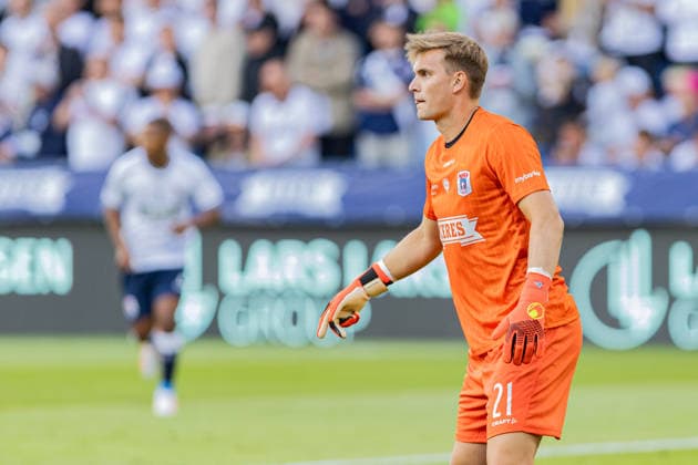 Aarhus GF v Lech Poznan, UEFA Champions League qualification, Randers, Denmark Randers, Denmark. 21st, July 2026. Goalkeeper Mads Hedenstad Christiansen (21) of Aarhus GF seen during the UEFA Champions League qualification match between Aarhus GF F and Lech Poznan at Randers Stadion in Randers. Denmark, Randers  Copyright: xGonzalesxPhoto RasmusxJensenx