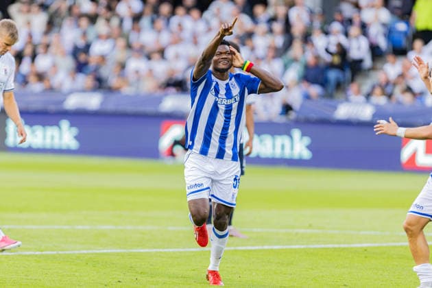 Aarhus GF v Lech Poznan, UEFA Champions League qualification, Randers, Denmark Randers, Denmark. 21st, July 2026. Terry Yegbe (59) of Lech Poznan scores for 1-3 during the UEFA Champions League qualification match between Aarhus GF F and Lech Poznan at Randers Stadion in Randers. Denmark, Randers  Copyright: xGonzalesxPhoto RasmusxJensenx