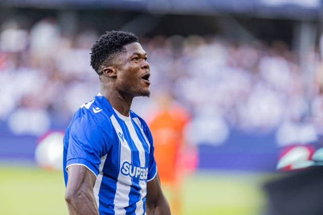 Aarhus GF v Lech Poznan, UEFA Champions League qualification, Randers, Denmark Randers, Denmark. 21st, July 2026. Terry Yegbe (59) of Lech Poznan scores for 1-3 during the UEFA Champions League qualification match between Aarhus GF F and Lech Poznan at Randers Stadion in Randers. Denmark, Randers  Copyright: xGonzalesxPhoto RasmusxJensenx