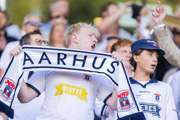 Aarhus GF v Lech Poznan, UEFA Champions League qualification, Randers, Denmark Randers, Denmark. 21st, July 2026. Football fans of Aarhus GF seen on the stands at the UEFA Champions League qualification match between Aarhus GF F and Lech Poznan at Randers Stadion in Randers. Denmark, Randers  Copyright: xGonzalesxPhoto RasmusxJensenx