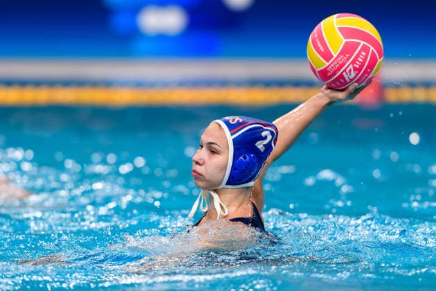 Water polo, Wasserball WORLD CUP NETHERLANDS RUSSIA, Maria Makarova of Russia in action during the Water Polo World Cup Womens Quarter Final match between the Netherlands and Russia at Sydney Olympic Park Aquatic Centre in Sydney, Wednesday, July 22, 2026. ( NO ARCHIVING, EDITORIAL USE ONLY SYDNEY NEW SOUTH WALES AUSTRALIA  Copyright: xSTEVExMARKHAMx 20260722174984084792