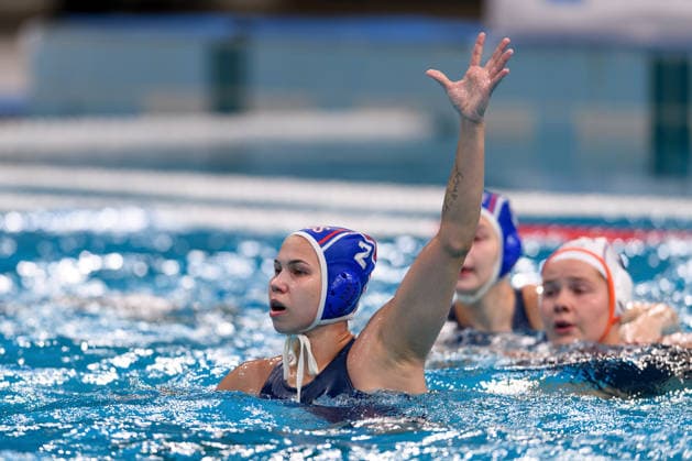 Water polo, Wasserball WORLD CUP NETHERLANDS RUSSIA, Maria Makarova of Russia puts up her armduring the Water Polo World Cup Womens Quarter Final match between the Netherlands and Russia at Sydney Olympic Park Aquatic Centre in Sydney, Wednesday, July 22, 2026. ( NO ARCHIVING, EDITORIAL USE ONLY SYDNEY NEW SOUTH WALES AUSTRALIA  Copyright: xSTEVExMARKHAMx 20260722191635008420