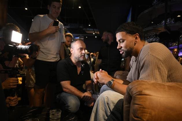 Belgian NBA, Basketball Herren, USA player from Oklahoma City Ajay Mitchell picture during a meet and greet, Wednesday 22 July 2026 in Herstal. JOHNxTHYS  x181729846x