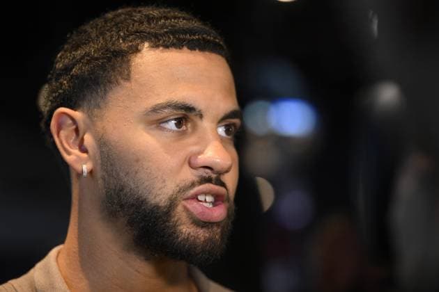Belgian NBA, Basketball Herren, USA player from Oklahoma City Ajay Mitchell picture during a meet and greet, Wednesday 22 July 2026 in Herstal. JOHNxTHYS  x181730108x