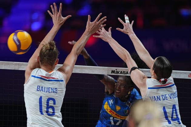 RECORD DATE NOT STATED Women s Volleyball Nations League (VNL) 2026 Finals - Italy VS Netherlands Myriam Fatime Sylla(No.17) from team Italy during a match of Italy and Netherlands at Women s Volleyball Nations League (VNL) 2026 Finals on July 22, 2026 in Macau. (Photo by Ellan Mad Nexpher Images) Macau