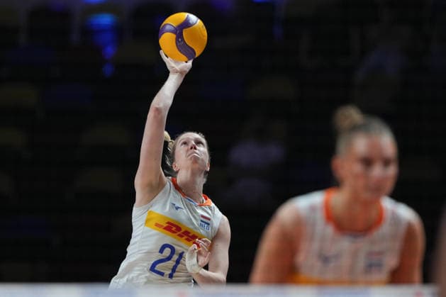 RECORD DATE NOT STATED Women s Volleyball Nations League (VNL) 2026 Finals - Italy VS Netherlands Britte Stuut(No.21) from team Netherlands during a match of Italy and Netherlands at Women s Volleyball Nations League (VNL) 2026 Finals on July 22, 2026 in Macau. (Photo by Ellan Mad Nexpher Images) Macau