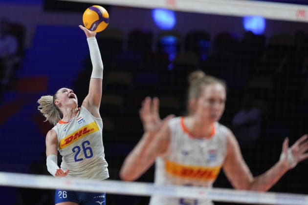 RECORD DATE NOT STATED Women s Volleyball Nations League (VNL) 2026 Finals - Italy VS Netherlands Elles Dambrink(No.26) from team Netherlands during a match of Italy and Netherlands at Women s Volleyball Nations League (VNL) 2026 Finals on July 22, 2026 in Macau. (Photo by Ellan Mad Nexpher Images) Macau