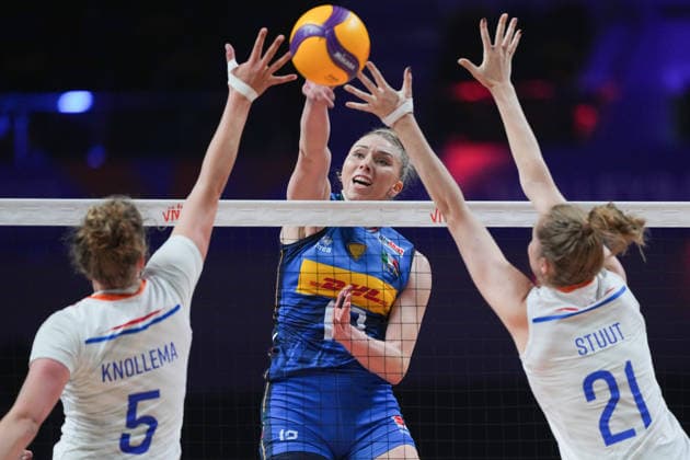 RECORD DATE NOT STATED Women s Volleyball Nations League (VNL) 2026 Finals - Italy VS Netherlands Sarah Luisa Fahr(No.19) from team Italy during a match of Italy and Netherlands at Women s Volleyball Nations League (VNL) 2026 Finals on July 22, 2026 in Macau. (Photo by Ellan Mad Nexpher Images) Macau