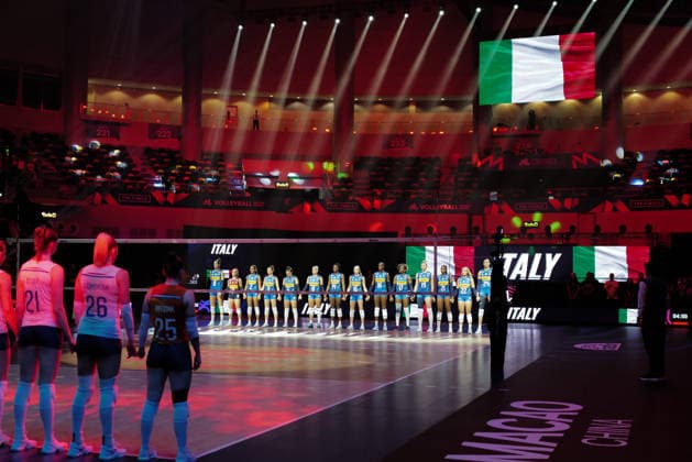 RECORD DATE NOT STATED Women s Volleyball Nations League (VNL) 2026 Finals - Italy VS Netherlands A match of Italy and Netherlands at Women s Volleyball Nations League (VNL) 2026 Finals on July 22, 2026 in Macau. (Photo by Ellan Mad Nexpher Images) Macau