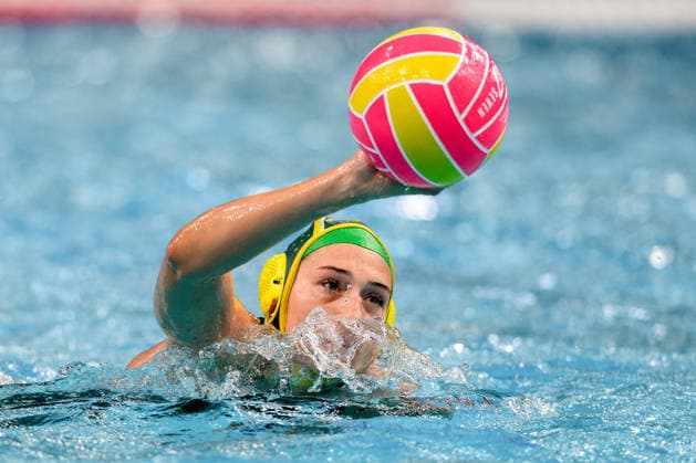 Water polo, Wasserball WORLD CUP AUSTRALIA ITALY, Sienna Hearn of Australia in action during the Water Polo World Cup Womens Quarter Final match between Australia and Italy at Sydney Olympic Park Aquatic Centre in Sydney, Wednesday, July 22, 2026. ( NO ARCHIVING, EDITORIAL USE ONLY SYDNEY NEW SOUTH WALES AUSTRALIA  Copyright: xSTEVExMARKHAMx 20260722187294417615