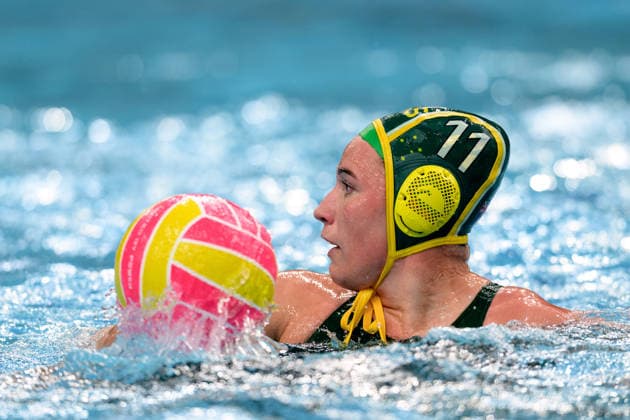 Water polo, Wasserball WORLD CUP AUSTRALIA ITALY, Tilly Kearns of Australia in action during the Water Polo World Cup Womens Quarter Final match between Australia and Italy at Sydney Olympic Park Aquatic Centre in Sydney, Wednesday, July 22, 2026. ( NO ARCHIVING, EDITORIAL USE ONLY SYDNEY NEW SOUTH WALES AUSTRALIA  Copyright: xSTEVExMARKHAMx 20260722118494140559